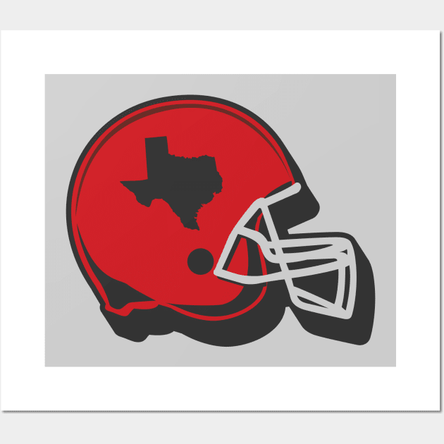 Lubbock, Texas Outline Football Helmet Wall Art by SLAG_Creative